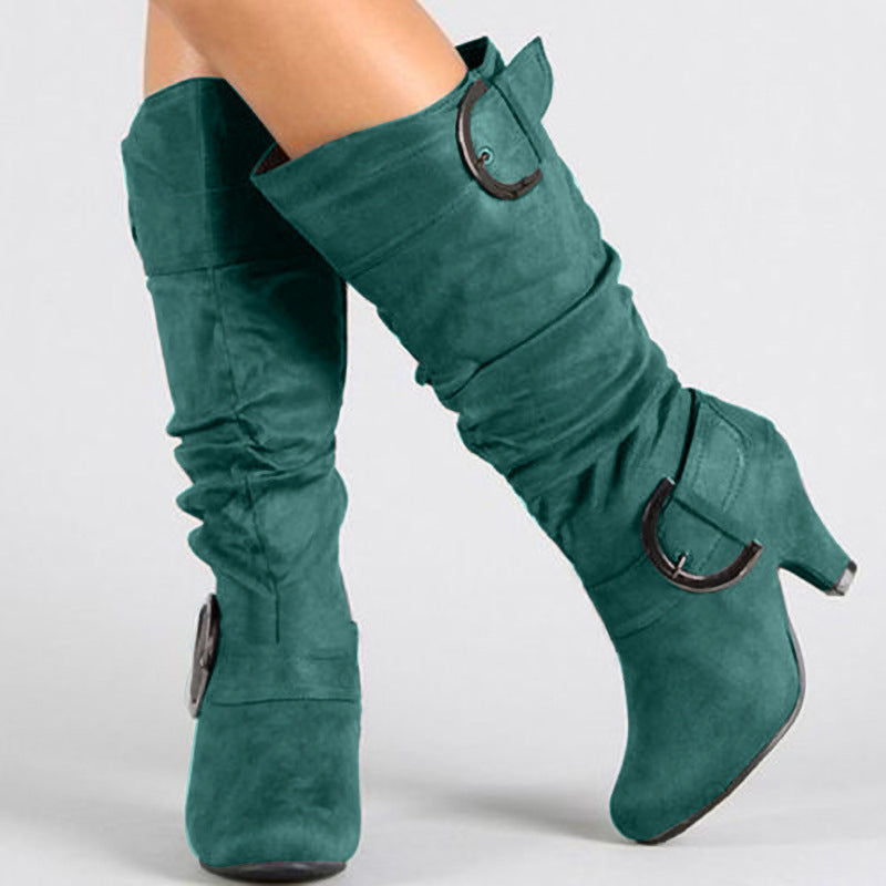 Fashion Brushed Velvet Boots