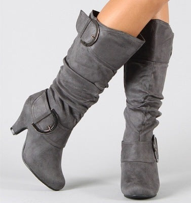 Fashion Brushed Velvet Boots