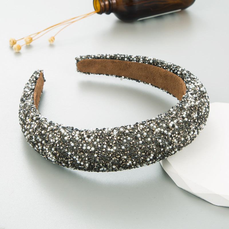 Full Diamond Pearl Headband