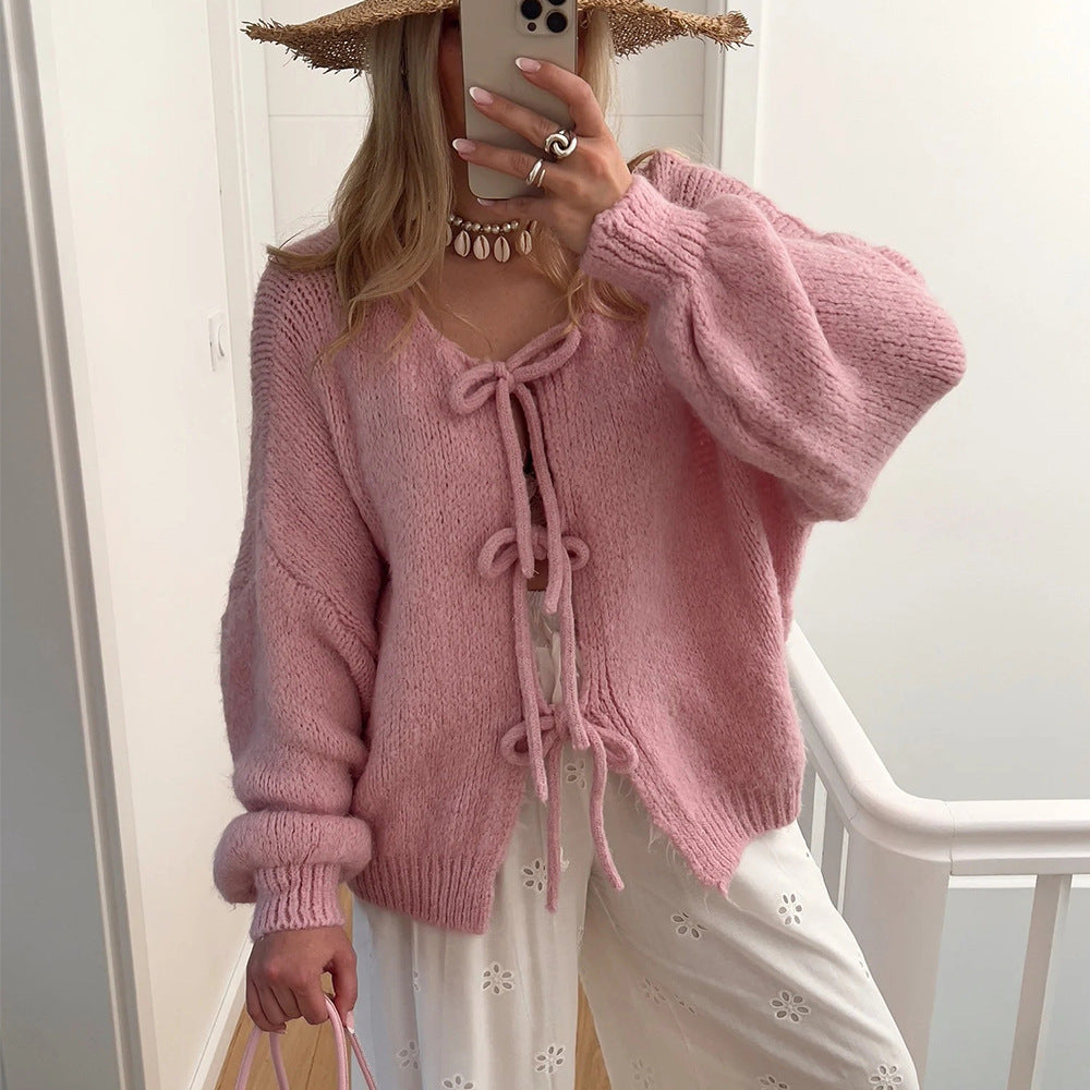Lace-up Sweater