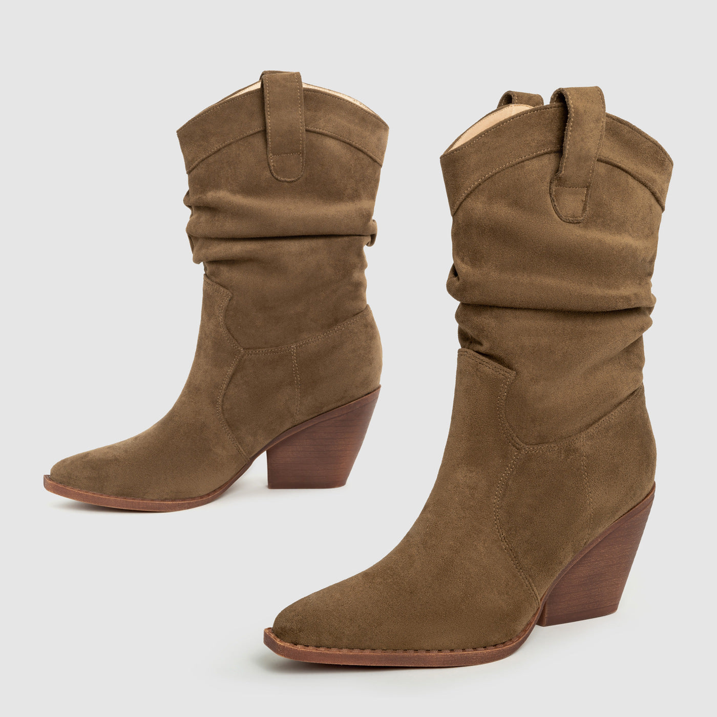 Thick Heel Brown High Heels