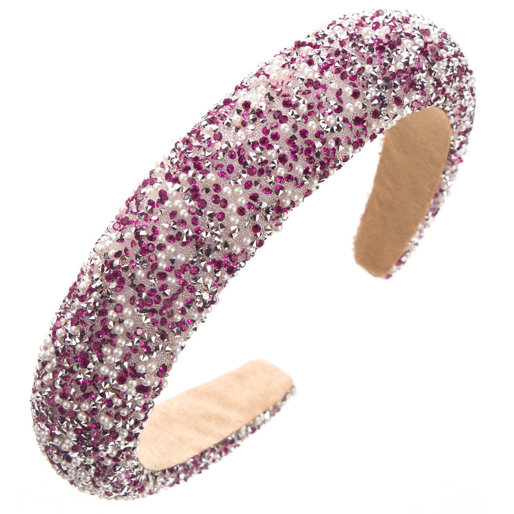 Full Diamond Pearl Headband