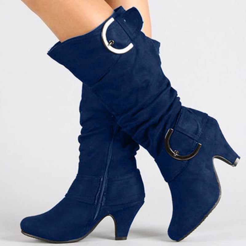 Fashion Brushed Velvet Boots