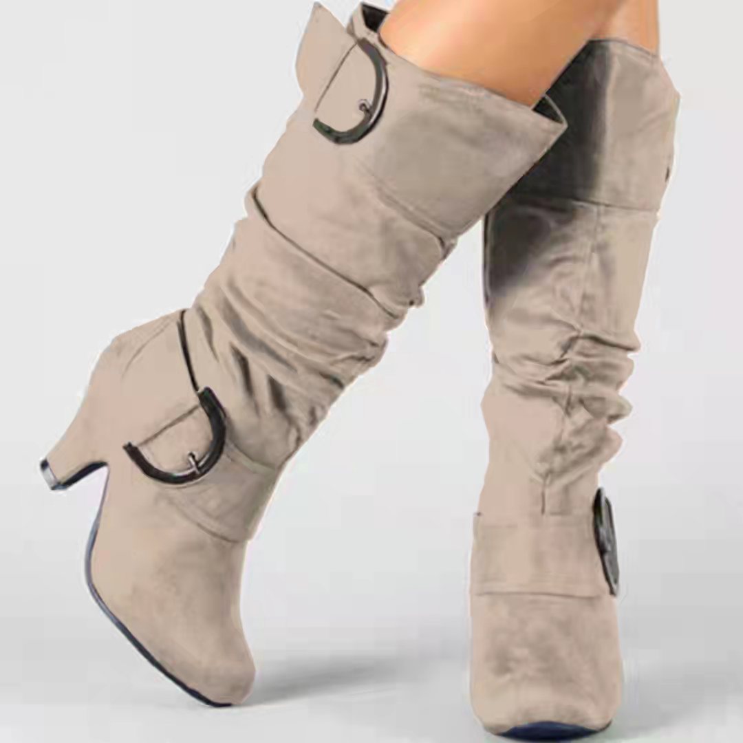 Fashion Brushed Velvet Boots