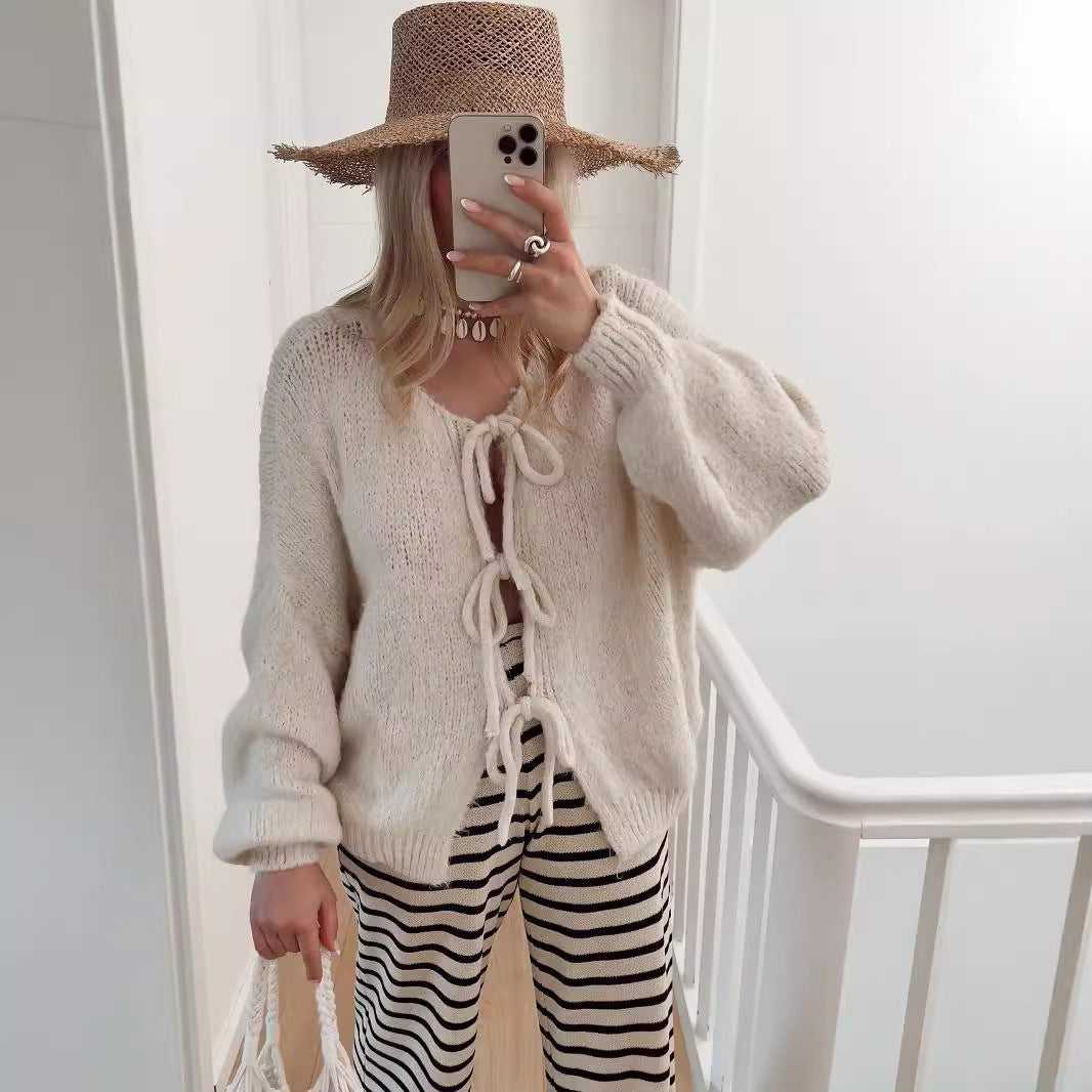 Lace-up Sweater