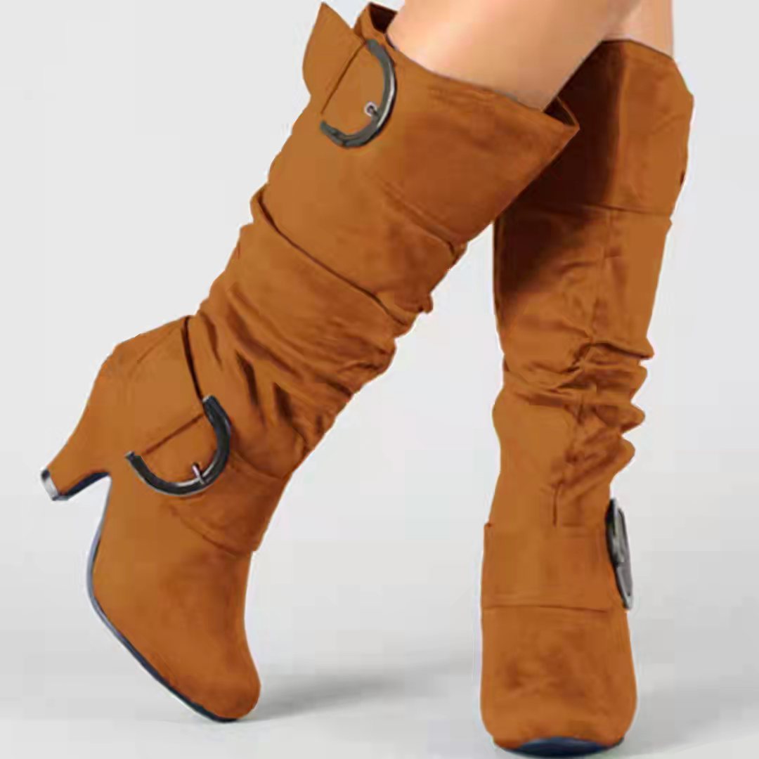 Fashion Brushed Velvet Boots