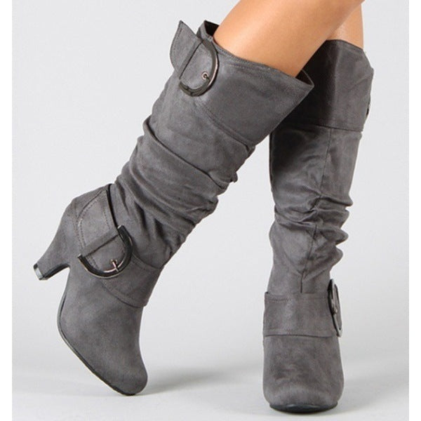 Fashion Brushed Velvet Boots