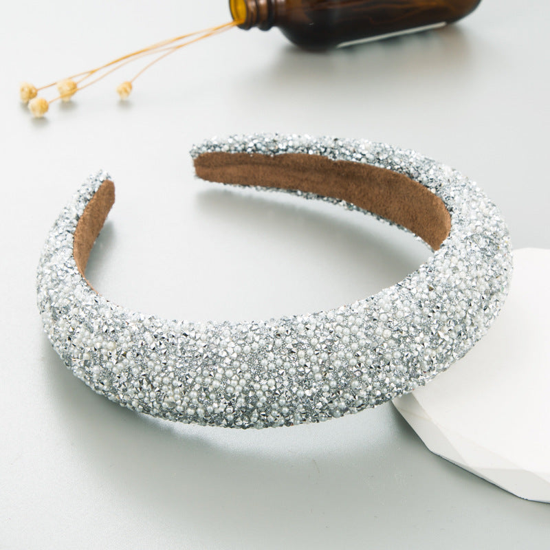 Full Diamond Pearl Headband