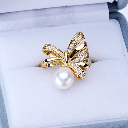 Bow with Pearl Ring