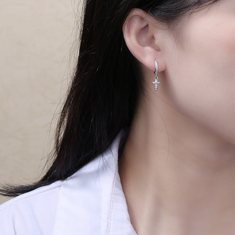 Diamond Cross Earrings