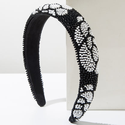 Rice Bead Flower Hairband