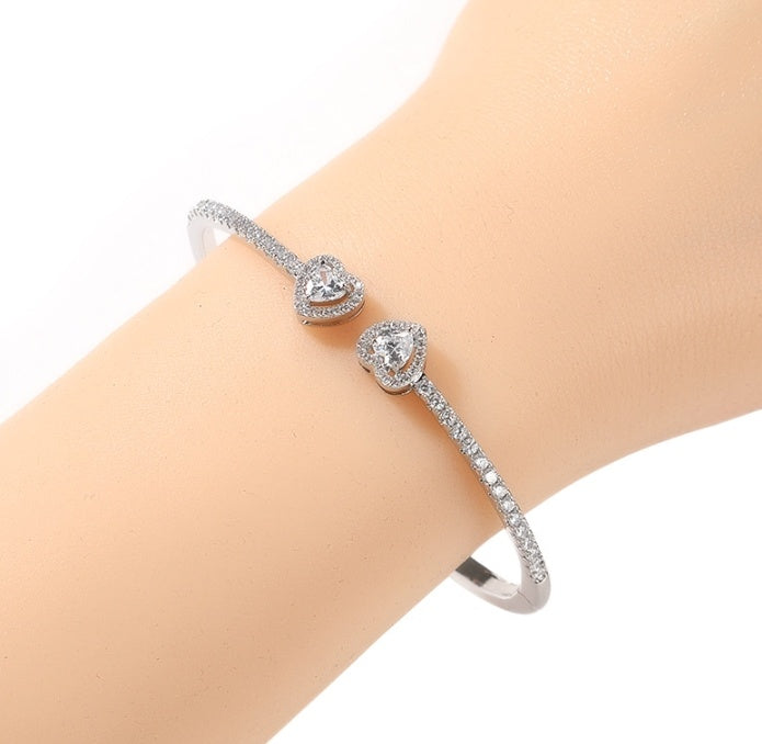 Diamond Heart Bangle