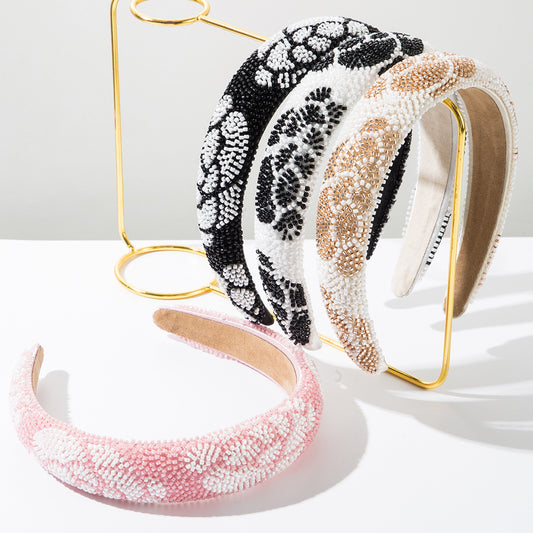 Rice Bead Flower Hairband