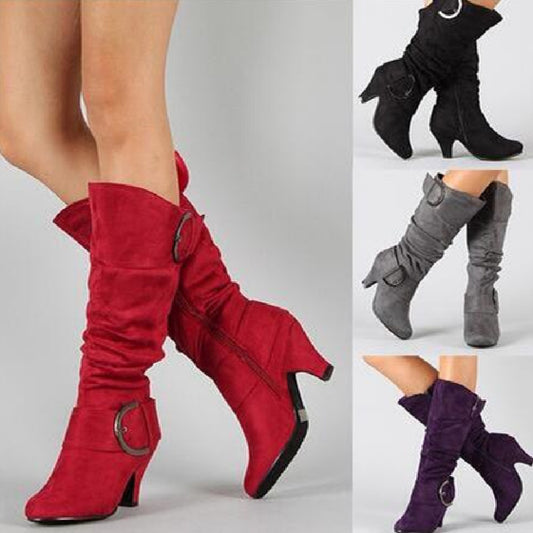 Fashion Brushed Velvet Boots