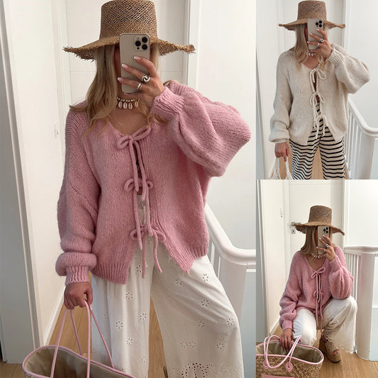 Lace-up Sweater
