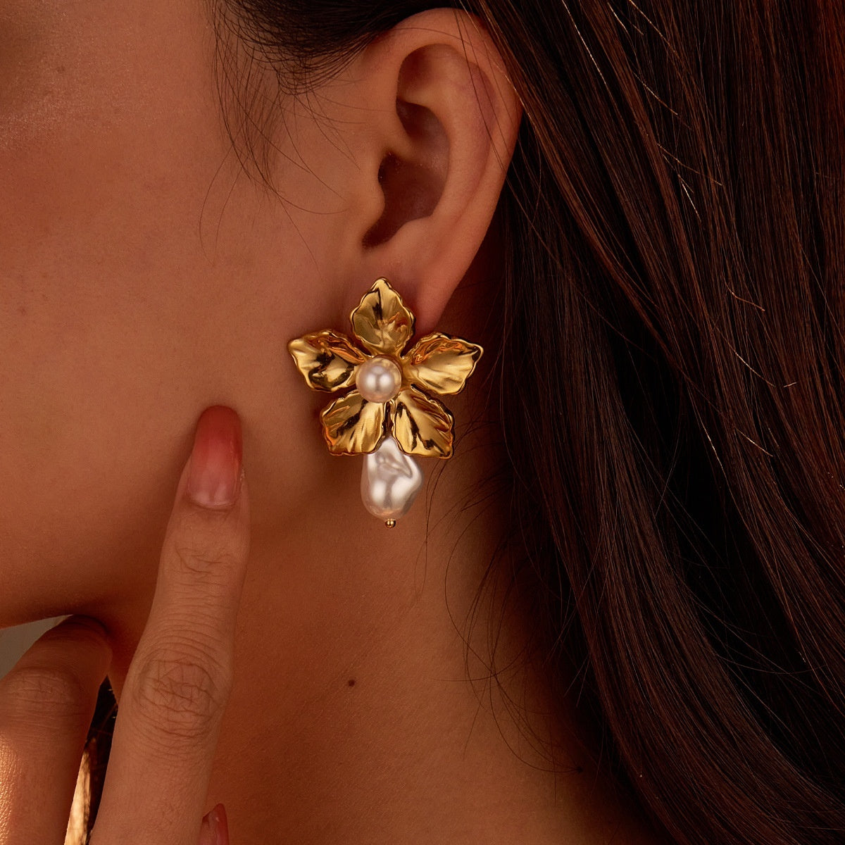 Pearl Flower Earrings