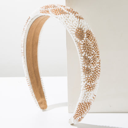 Rice Bead Flower Hairband