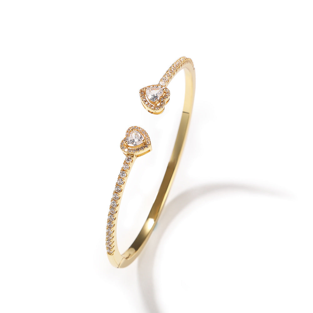 Diamond Heart Bangle