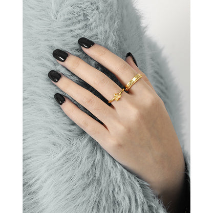 Texture Heart Ring