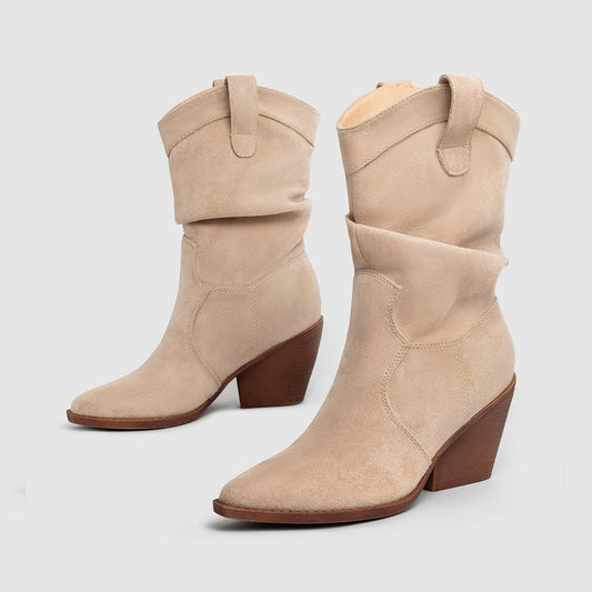 Thick Heel Brown High Heels
