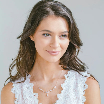 Elegant Diamond Necklace and Earrings