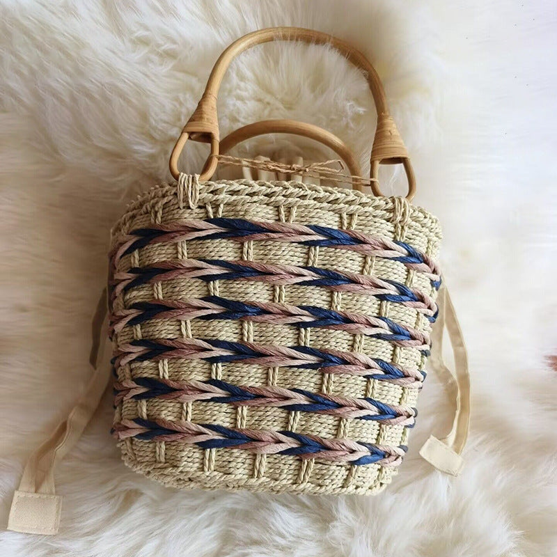 Bamboo Rattan Handle Handbag