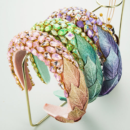 Rhinestones & Leaf Headband