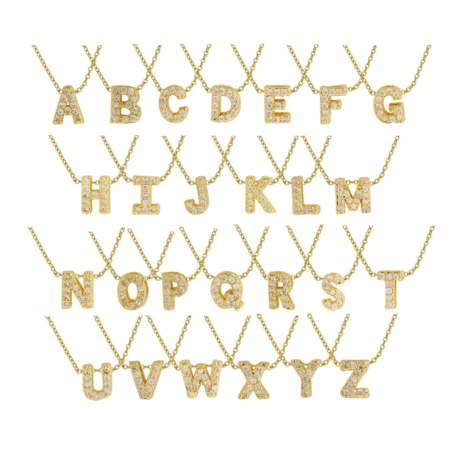 Diamond Letter Necklace